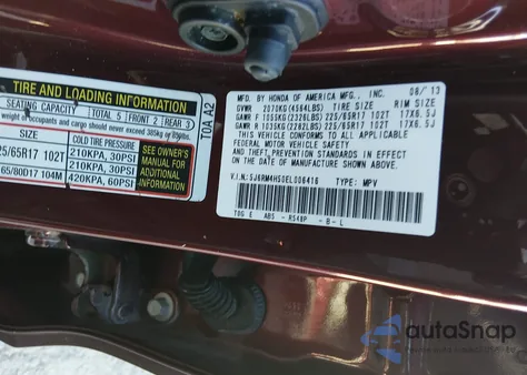 2014 Honda Cr-V Ex from USA, damaged, VIN 5J6RM4H50EL006416